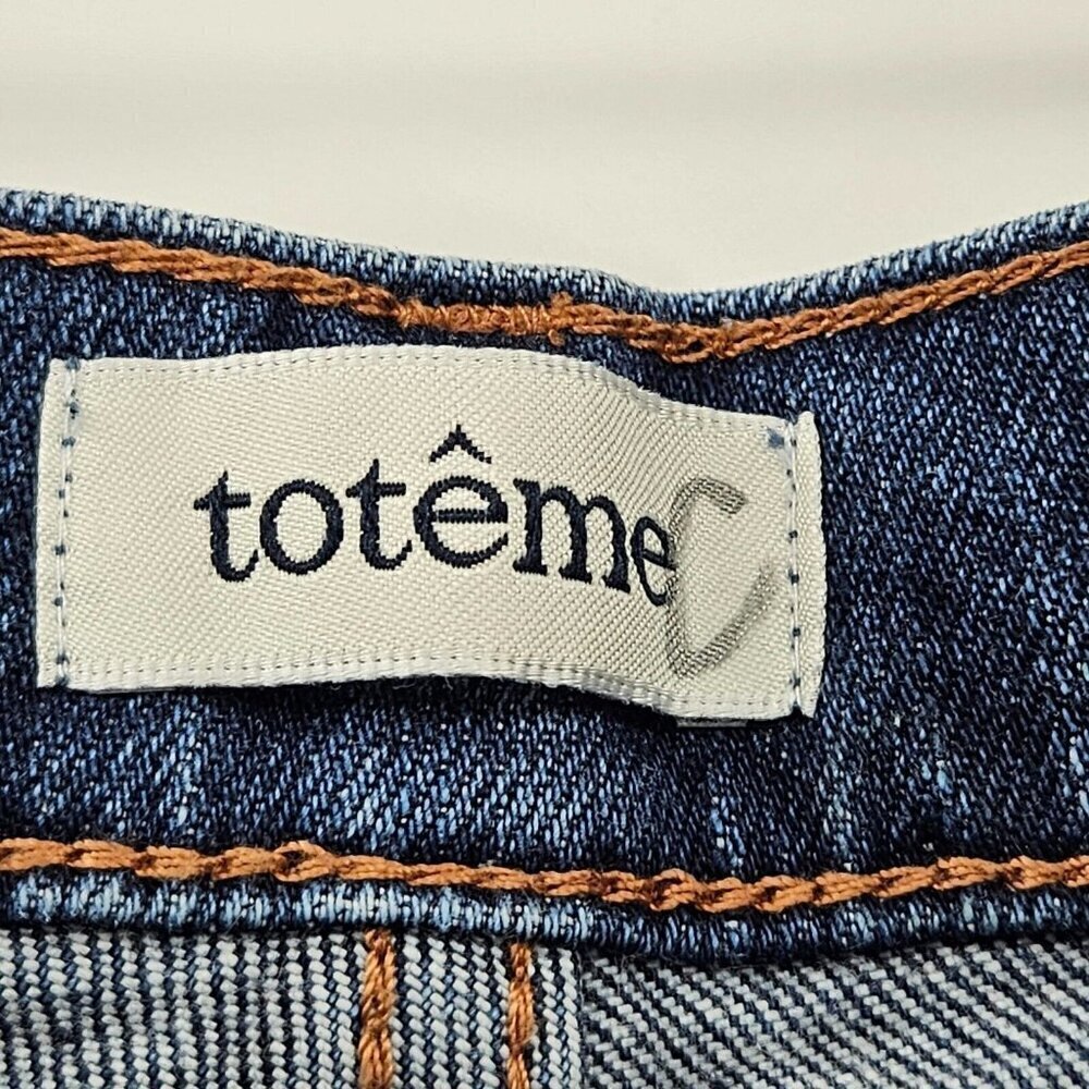 Toteme Original Ripped Twisted Seam Jeans Dark Wash Women’s Size 25 Straight Leg - Picture 8 of 16
